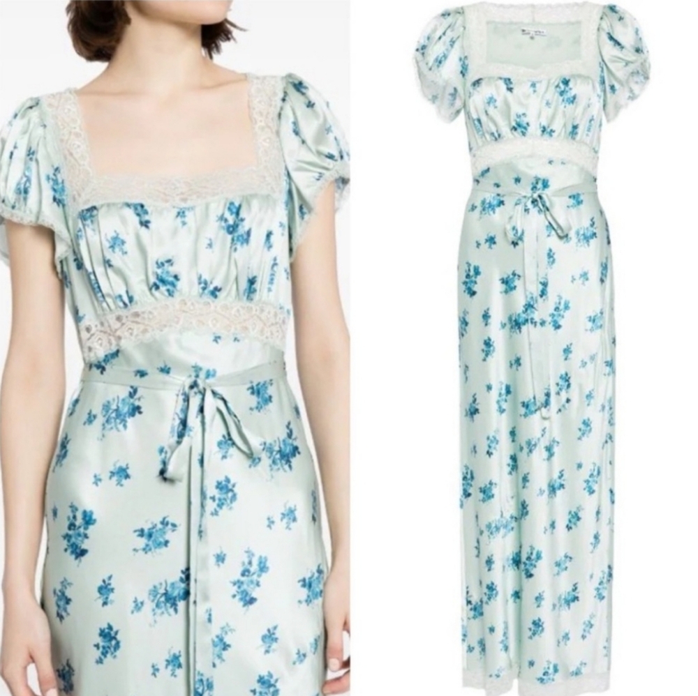Reformation Clarisse Silk Floral Dress Leonie Size 6 - Picture 1 of 11